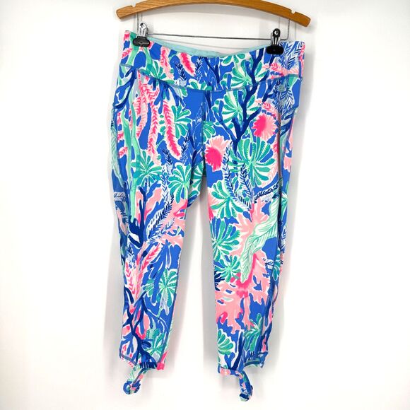 Lilly Pulitzer Pants - Lilly Pulitzer Luxletic Legging Women XL Blue Weekender Crop Tropical Coastal